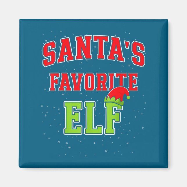 Imã Santa's Favorite Elf Christmas Family Matching Gro (Frente)