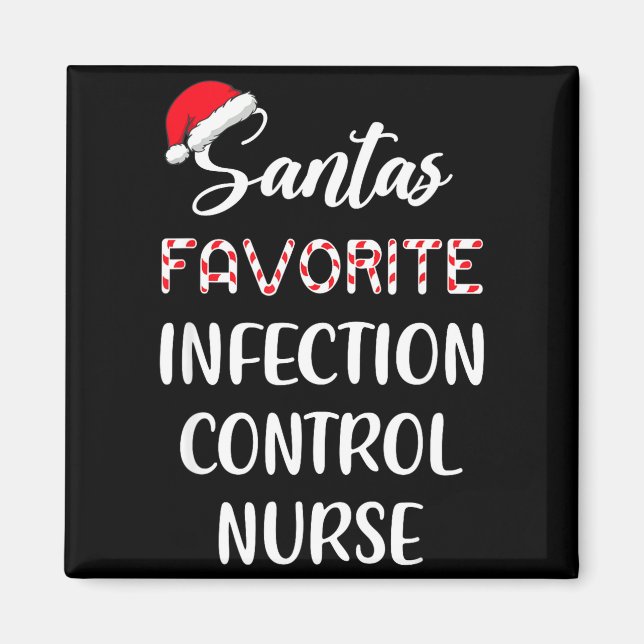 Imã Santa's Favorite Infection Control Nurse Christmas (Frente)