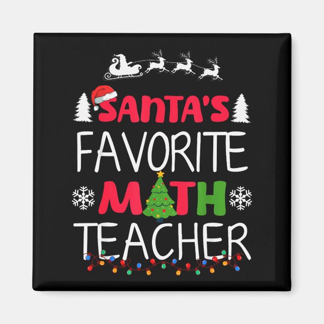 Imã Santa's Favorite Math Teacher Christmas Mathematic (Frente)