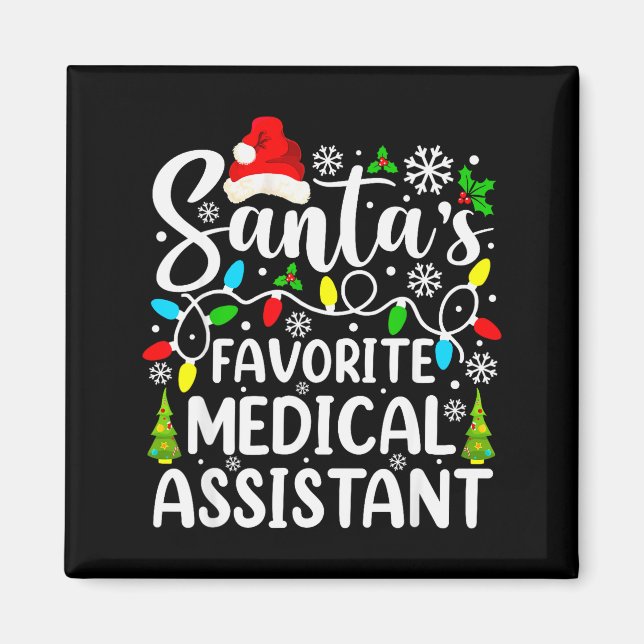 Imã Santa's Favorite Medical Istant Funny Christmas  (Frente)
