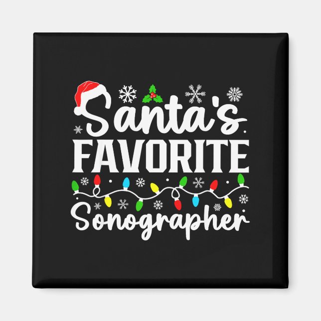 Imã Santa's Favorite Sonographer Funny Christmas Famil (Frente)