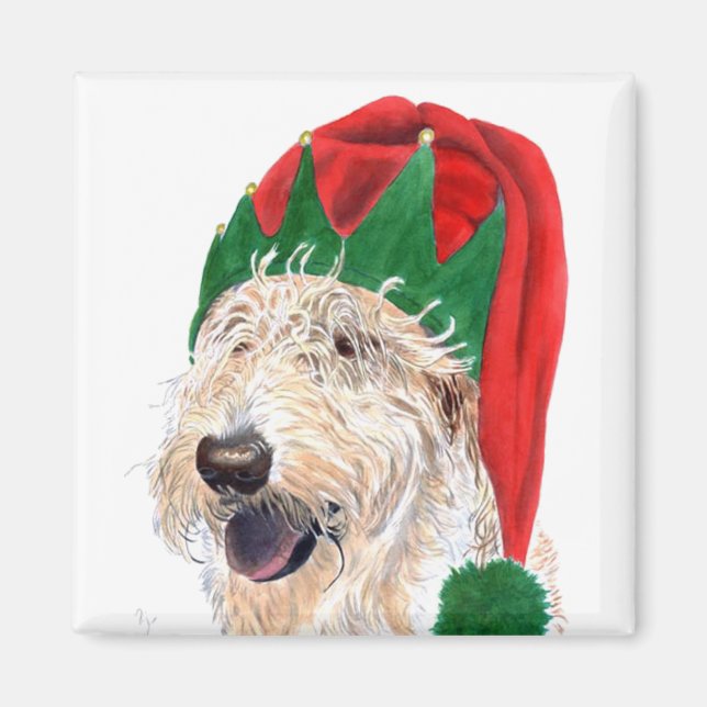 Imã Santas Helper Labradoodle Magnet (Frente)