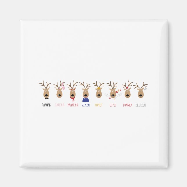 Imã Santas Reindeer (Frente)