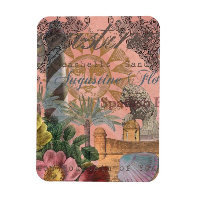 Ímã santo augustine florida viagem antiquada arte (Vertical)