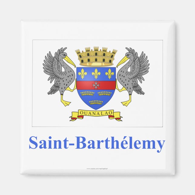 Imã Santo Barthelemy Flag com Nome em Francês (Frente)