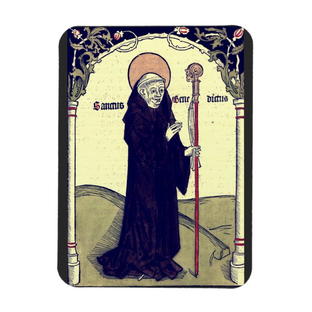 Ímã Santo Benedito de Nursia Padroeiro da Europa Catól (Vertical)
