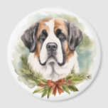 Imã Santo Bernard Christmas Wreath Festivo Pup<br><div class="desc">Procurando o presente de Natal perfeito para seu amigo peludo? Nosso presente de Natal é o que você precisa! Com um tema de Natal encantador, é o presente ideal para o seu querido animal de estimação. Quer você seja uma mãe de cachorro, pai de cachorro, ou simplesmente um amante de...</div>