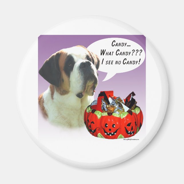 Imã Santo Bernard Halloween Candy (Frente)