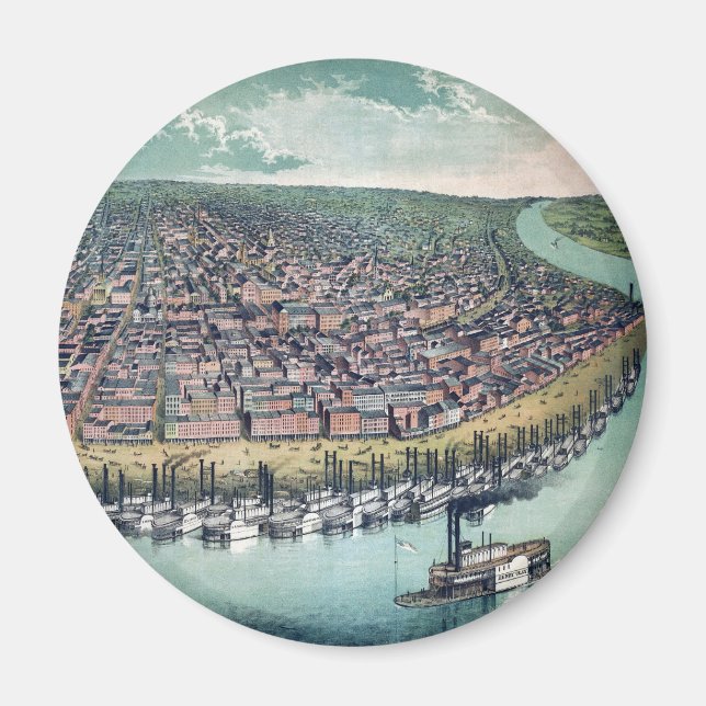 Imã Santo de Mapa Antiquado, Rio Louis Missouri (Frente)