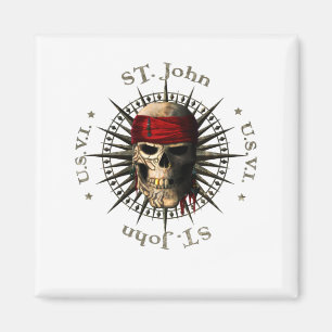 Imã Santo John USVI Pirate Skull