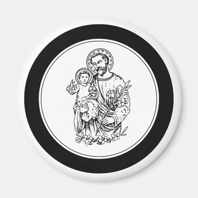 Imã Santo José Reze Por Nós Preto, Branco, Católico (Frente)