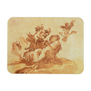 Ímã Santo Joseph a adorar a Criança Cristo (caneta, ti