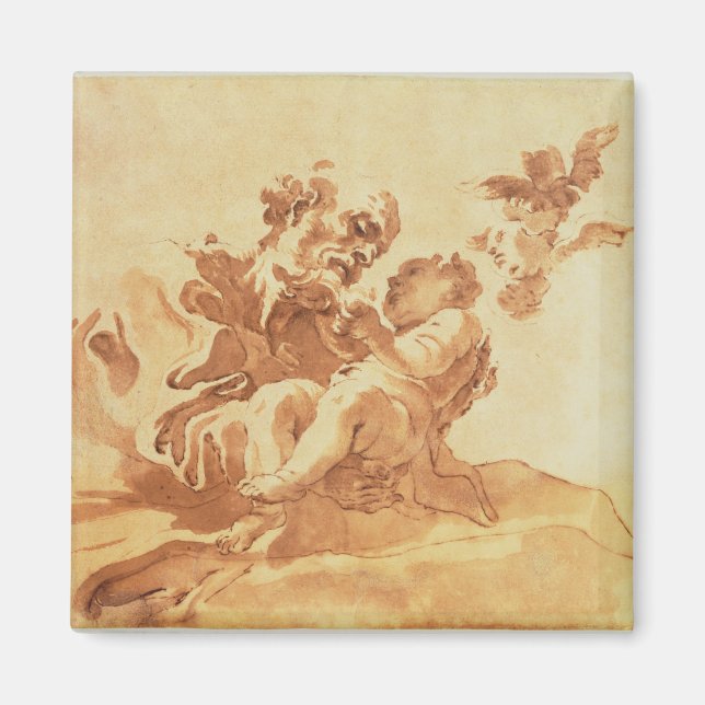 Imã Santo Joseph a adorar a Criança Cristo (caneta, ti (Frente)