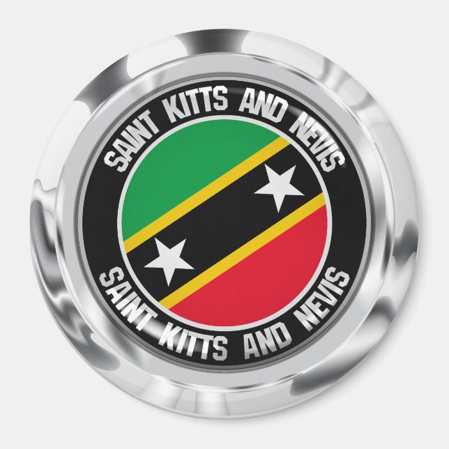 Imã Santo Kitts e Nevis Round Emblem (Frente)