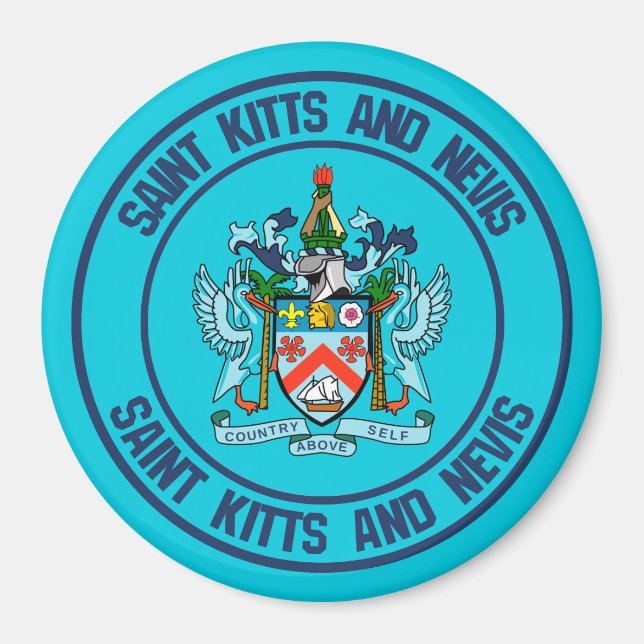 Imã Santo Kitts e Nevis Round Emblem (Frente)