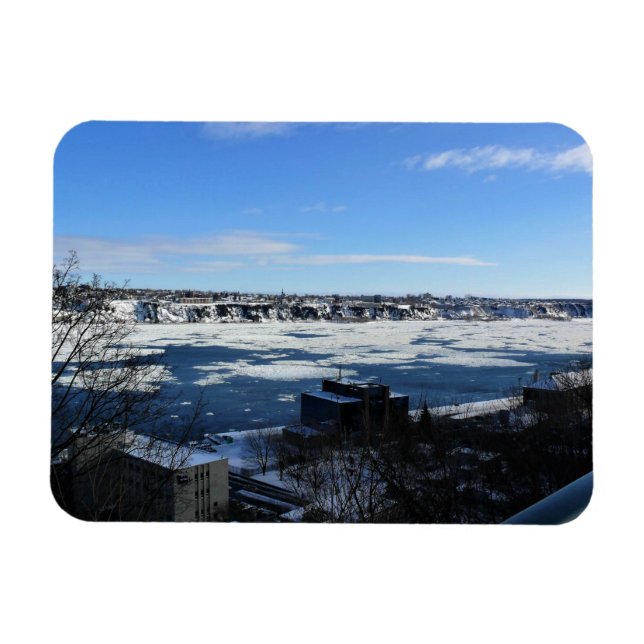 Ímã Santo Lawrence River em inverno, Quebec, Canadá (Horizontal)