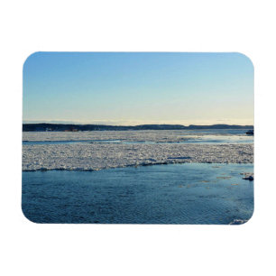 Ímã Santo Lawrence River em inverno, Quebec, Canadá