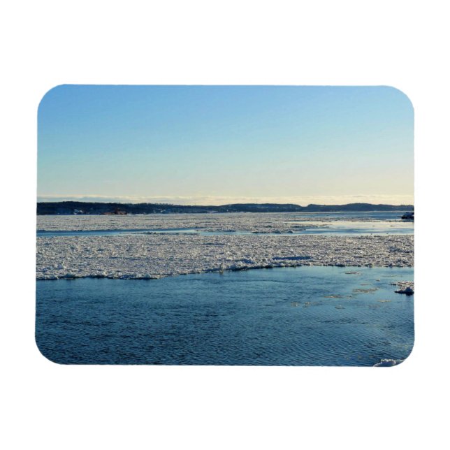 Ímã Santo Lawrence River em inverno, Quebec, Canadá (Horizontal)