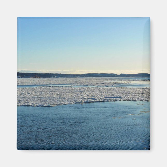 Imã Santo Lawrence River em inverno, Quebec, Canadá (Frente)