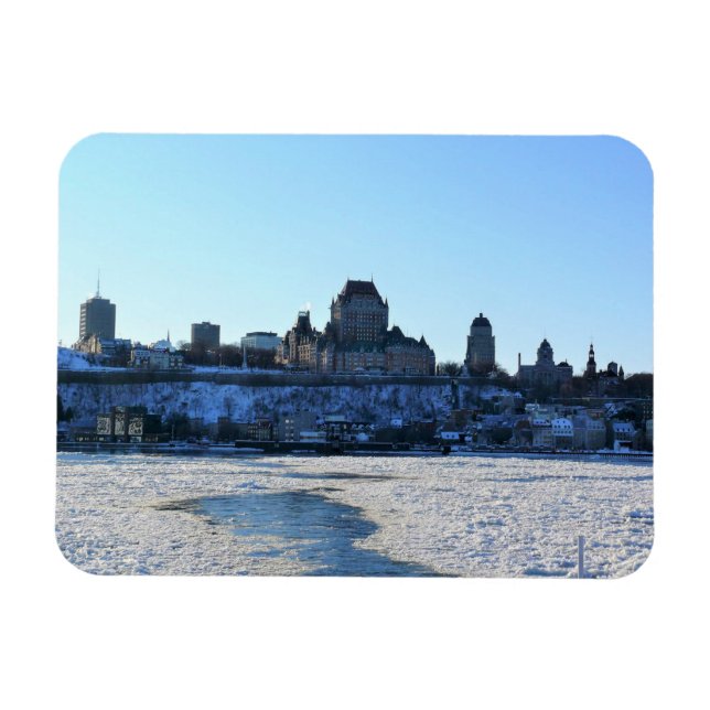 Ímã Santo Lawrence River & Old Quebec City, Quebec (Horizontal)
