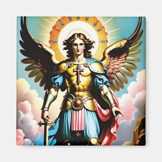 Imã Santo Michael Magnet, católico (Frente)