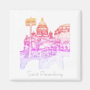 Imã Santo Petersburg Rússia City View Landscape Magnet