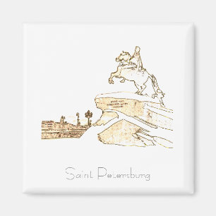 Imã Santo Petersburg Rússia City View Landscape Magnet