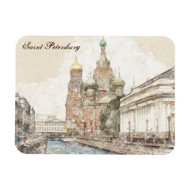 Ímã Santo Petersburgo Rússia Souvenir Magnet - Cena (Horizontal)