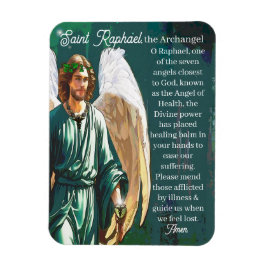 Ímã Santo Raphael Archangel Healer Angel Art Prayer