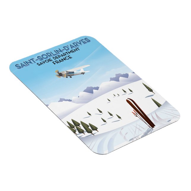 Ímã Santo Sorlin d'Arves França ski poster (Lado Direito)