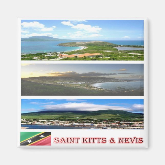 Imã santo zKN003 KITTS NEVIS, Mosaico, América, Fridge (Frente)