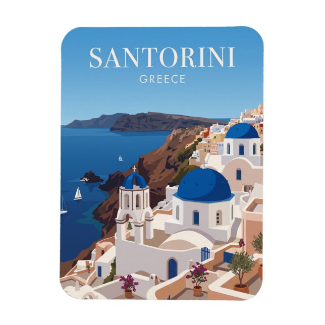 Ímã Santorini Grécia (Vertical)