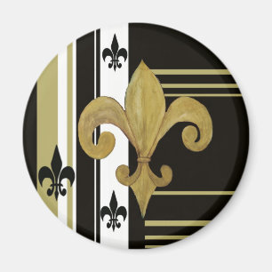 Imã Santos Fleur de lis, preto e Dourado