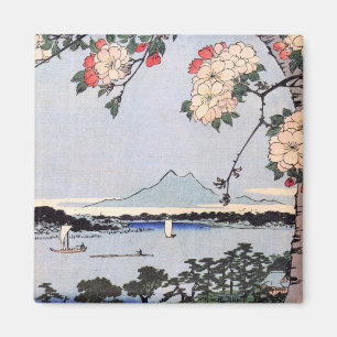 Imã Santuário e Massaki de Suijin no rio de Sumida