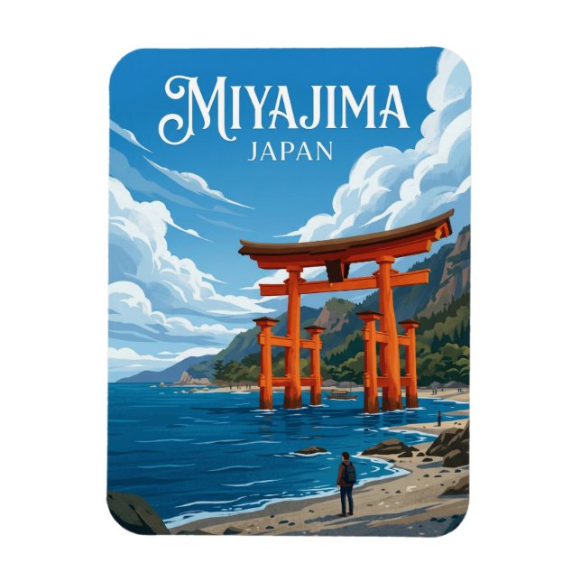 Ímã Santuário Itsukushima Japão (Vertical)