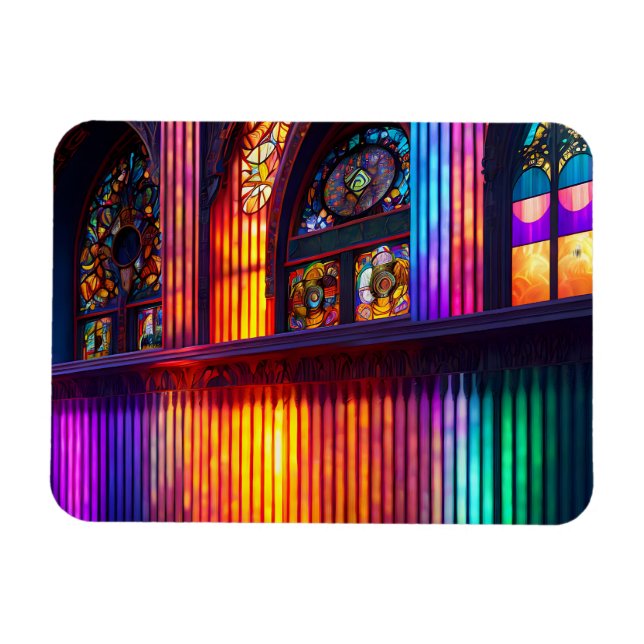 Ímã Santuário | Rainbow Church Interior (Horizontal)