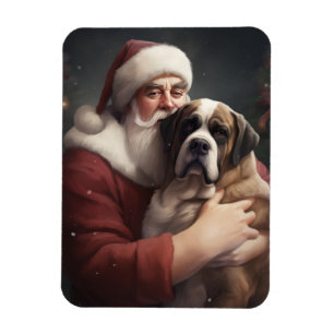 Ímã São Bernardo Com Papai Noel Natal Festivo