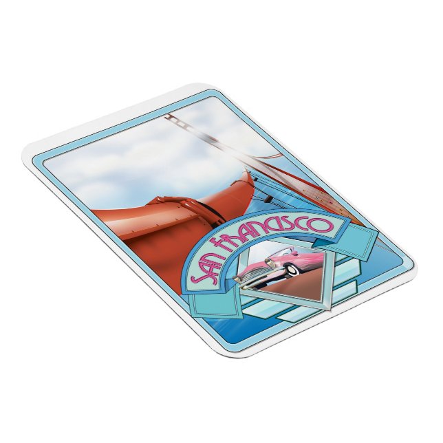 Ímã São Francisco, EUA, poster de viagens (Lado Direito)