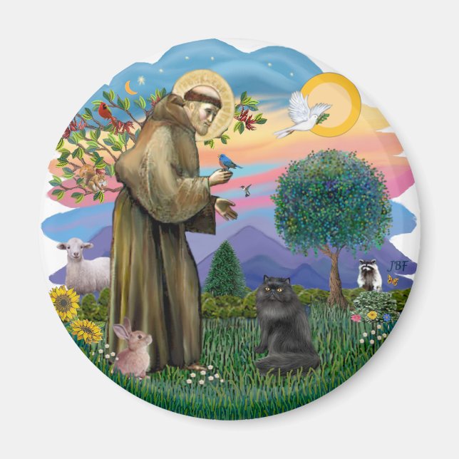 Imã São Francisco - Gato Persa Preto (Frente)