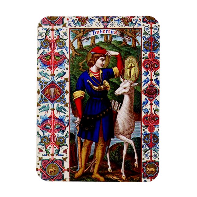 Ímã São Huberto de Liège com o cervo  (Vertical)