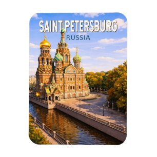 Ímã São Petersburgo Ilustração Arte Viagens Rússia