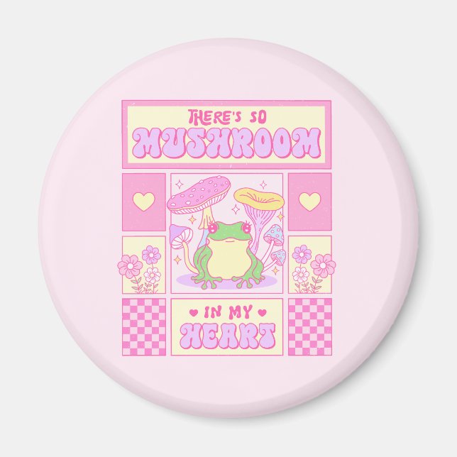 Imã Sapo bonito e cogumelo - Romântico engraçado (Frente)