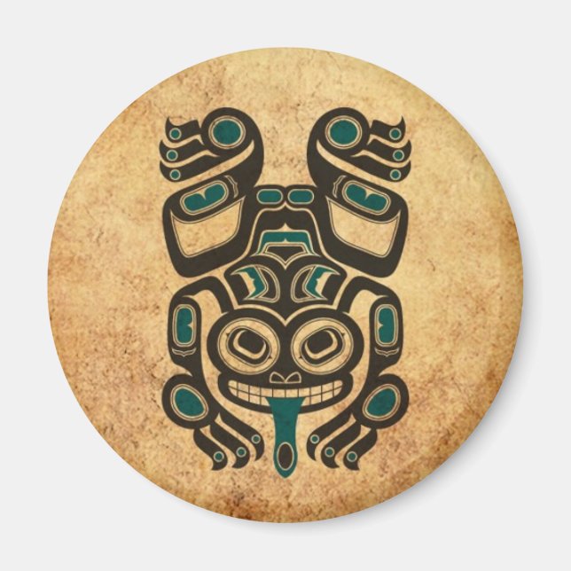 Imã Sapo com espírito azul e preto Haida (Frente)