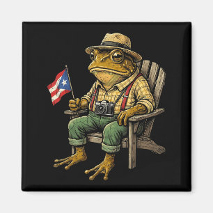 Imã Sapo coqui engraçado bandeira de porto rico taino 