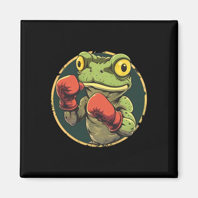 Imã Sapo de Boxe com Luvas de Boxe Kickboxing Funny Bo (Frente)