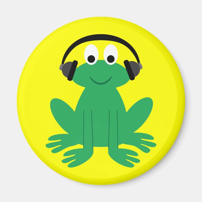 Imã Sapo de desenho bonito com ímã fones de ouvido (Frente)