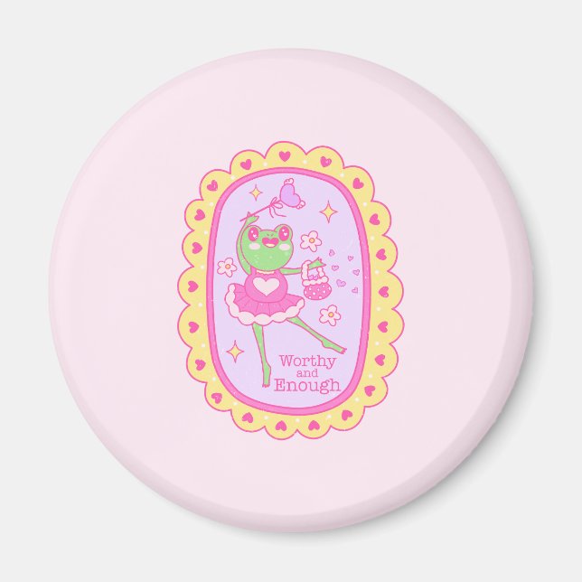 Imã Sapo de Jolly bonito - Digno e Suficiente (Frente)