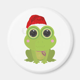Imã Sapo de Natal Fofo Chapéu do Papai Noel Festa de F