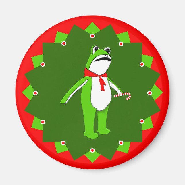 Imã Sapo divertido de Natal (Frente)