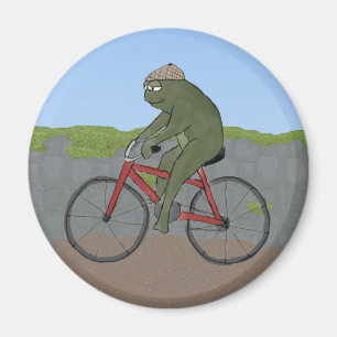 Imã Sapo do cavalheiro em um ímã da bicicleta